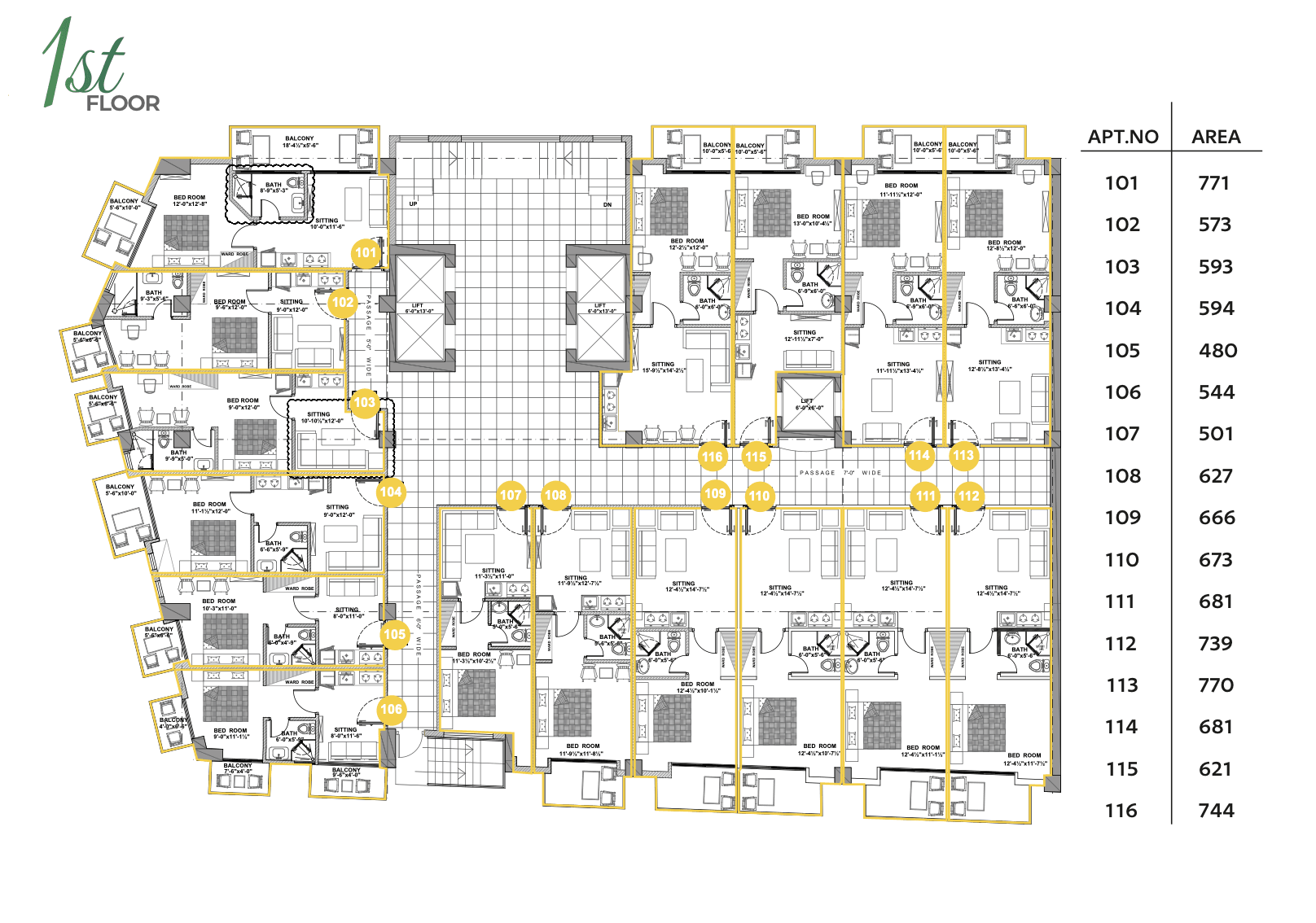 Serene Heights Nathia Gali first floor apartment plan layout